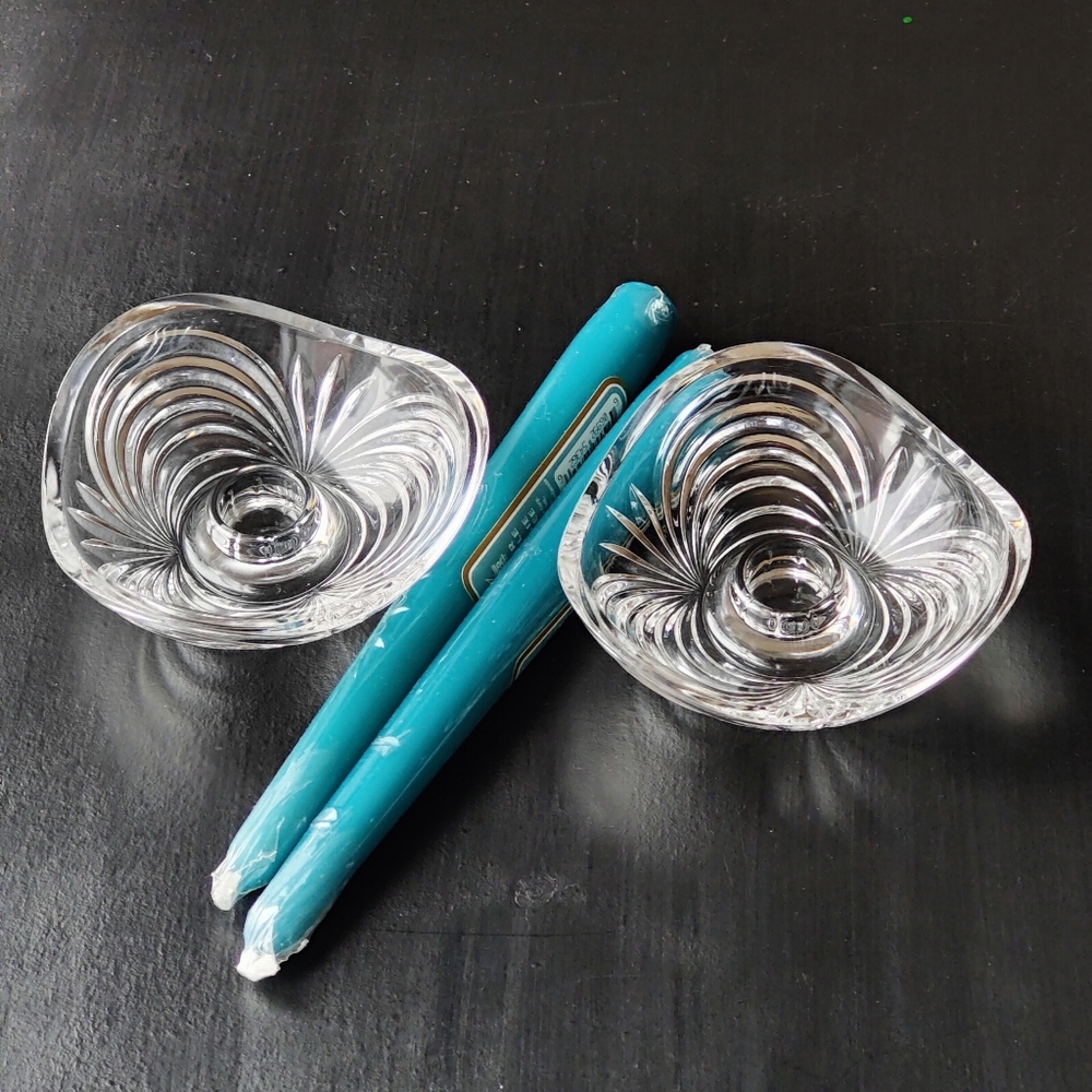 2 vintage | RCR crystal | Aurea pattern candle 🕯️ stick holders